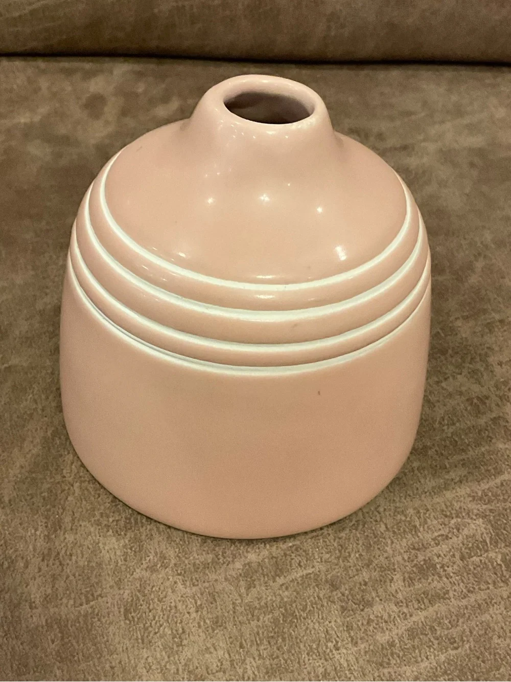 Peach Colored Vase with Stripes
